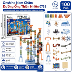Bộ Nam Châm Đường Ống Onshine 100 Chi Tiết Thiên Nhiên Cho Bé