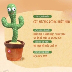 Đồ Chơi Cây Xương Rồng Nhảy Múa Nhại Giọng Phát Nhạc Mã 080-1 - XKIDS