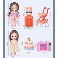 Hộp quà ngọt ngào: Ngôi nhà búp bê mini (có đèn ) đầy đủ đồ chơi các chủ đề cho bé