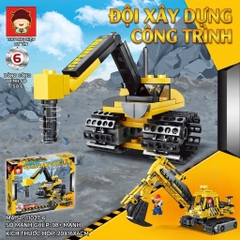 Bộ Lắp Ghép Đội Xe Công Trình 9 Mẫu