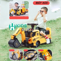 Xe chòi chân scooter thông minh biến dạng 2in1 mô phỏng ô tô cứu hoả có vòi phun nước, máy xúc cần cẩu cho bé