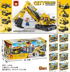 Bộ Lắp Ghép Đội Xe Công Trình 9 Mẫu