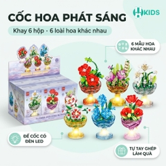 Bộ Xếp Hình Cốc Hoa Phát Sáng Khay 6 Hộp 11068B