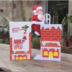 Đồ chơi ông già Noel leo dây, lộn nhào, leo thang, chui ống khói, chơi nhạc cụ, vác quà - Đồ chơi Noel vui nhộn cho bé