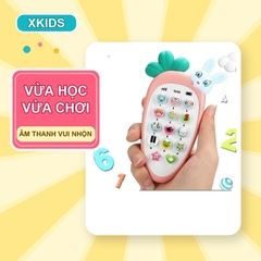 Điện Thoại Thỏ Để Bàn, Đồ Chơi Đa Năng Có Đàn Piano Đèn Nhạc Cho Bé