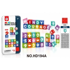 Xếp Hình Nam Châm Chữ Và Số 40 Chi Tiết Hộp Thiếc Cho Bé