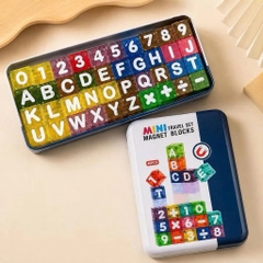 Xếp Hình Nam Châm Chữ Và Số 40 Chi Tiết Hộp Thiếc Cho Bé