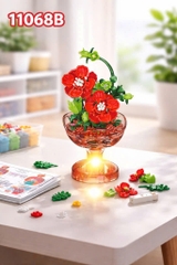 Bộ Xếp Hình Cốc Hoa Phát Sáng Khay 6 Hộp – Lắp Ráp Chậu Hoa Mini Có Đèn