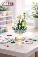 Bộ Xếp Hình Cốc Hoa Phát Sáng Khay 6 Hộp – Lắp Ráp Chậu Hoa Mini Có Đèn