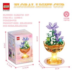 Bộ Xếp Hình Cốc Hoa Phát Sáng Khay 6 Hộp – Lắp Ráp Chậu Hoa Mini Có Đèn