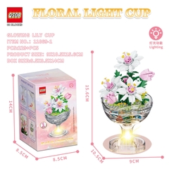 Bộ Xếp Hình Cốc Hoa Phát Sáng Khay 6 Hộp – Lắp Ráp Chậu Hoa Mini Có Đèn