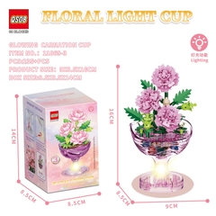 Bộ Xếp Hình Cốc Hoa Phát Sáng Khay 6 Hộp – Lắp Ráp Chậu Hoa Mini Có Đèn