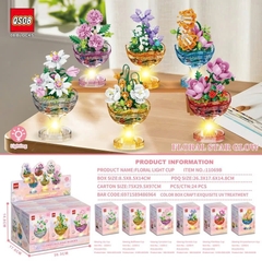 Bộ Xếp Hình Cốc Hoa Phát Sáng Khay 6 Hộp – Lắp Ráp Chậu Hoa Mini Có Đèn