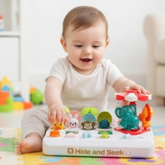 Bộ Đồ Chơi Ú Òa Lật Mở 2 Trong 1 Vòng Quay Động Vật Cho Bé