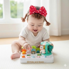 Bộ Đồ Chơi Ú Òa Lật Mở 2 Trong 1 Vòng Quay Động Vật Cho Bé