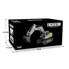 Xe Máy Xúc Điều Khiển Từ Xa Huina 1593 Gầu Kim Loại 22 Kênh