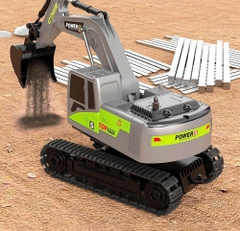 Xe Máy Xúc Điều Khiển Từ Xa Huina 1593 Gầu Kim Loại 22 Kênh