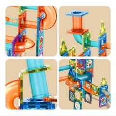Bộ Xếp Hình Nam Châm Magnetic Tiles Đường Ống Bi 73 Chi Tiết