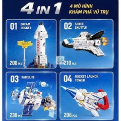 Lego Phi Hành Vũ Trụ 4in1 – Bộ 4 Hộp Lắp Ráp Khám Phá Không Gian