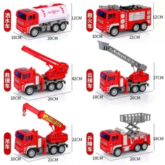 Bộ 6 Xe Cứu Hỏa Đồ Chơi Quán Tính Cỡ Lớn – Xe Thang, Xe Cẩu, Xe Phun Nước