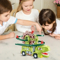 Xe Khủng Long Leo Dốc Tự Động Có Nhạc Đèn – Đường Đua Vòng Quay