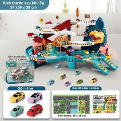 HẦM TRƯỢT SƯ TỬ – ĐƯỜNG ĐUA KẾT HỢP THANG MÁY SIÊU HẤP DẪN, Tặng 4 xe mini