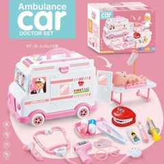 Đồ chơi bác sĩ cao cấp - Xe cứu thương cỡ lớn có đèn nhạc kèm 30 dụng cụ y tế cho bé