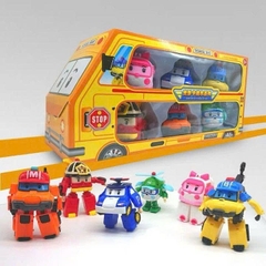 Bộ 6 Xe Robot Biến Hình Đội Cứu Hộ Poli – Hộp Xe Buýt