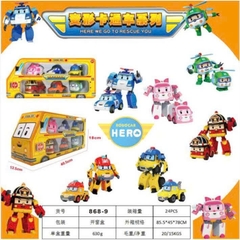 Bộ 6 Xe Robot Biến Hình Đội Cứu Hộ Poli – Hộp Xe Buýt