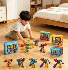 Bộ Siêu Nhân Chữ Biến Hình Combo 5 Hộp Lắp Ghép Robot Khổng Lồ