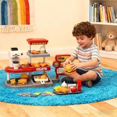 Quầy tính tiền đồ ăn nhanh cho bé 71 chi tiết – bộ đồ chơi bán hàng hamburger khoai tây chiên siêu thật