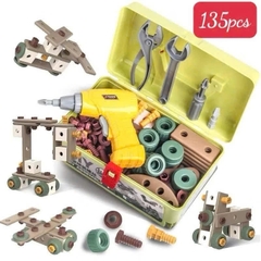 Bộ Dụng Cụ Kỹ Thuật DIY Cho Bé 135–144 Chi Tiết Lắp Ráp Sáng Tạo