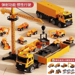 Xe Container Biến Hình Công Trường Xây Dựng Kèm Xe Công Trình Mini