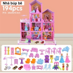 Biệt Thự Búp Bê 194 Chi Tiết Cỡ Lớn Kèm Nội Thất