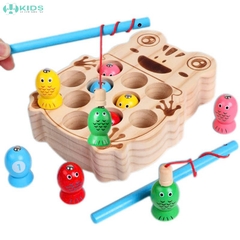 Bộ Đồ Chơi Câu Cá Nam Châm Bằng Gỗ Khay Hình Ếch Cho Bé