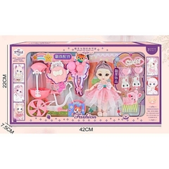 Set Búp Bê Công Chúa Kèm Xe Kem Và Phụ Kiện Cho Bé