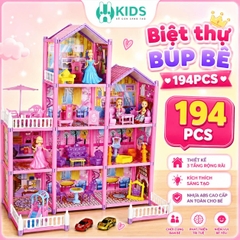 Biệt Thự Búp Bê 194 Chi Tiết Cỡ Lớn Kèm Nội Thất
