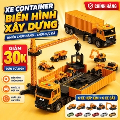 Xe Container Biến Hình Công Trường Xây Dựng Kèm Xe Công Trình Mini