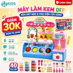 Máy Làm Kem DIY Cho Bé Kèm Đất Nặn Và Phụ Kiện Cửa Hàng Kem