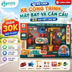 Bộ Đồ Chơi Xe Công Trình Cho Bé 23 Chi Tiết