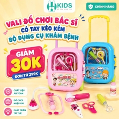 Vali Đồ Chơi Bác Sĩ Có Tay Kéo Kèm Bộ Dụng Cụ Khám Bệnh