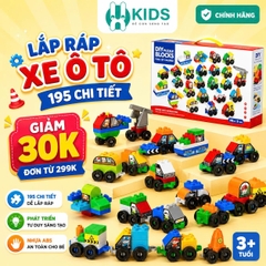 Bộ Đồ Chơi Lắp Ráp Xe Ô Tô 195 Chi Tiết Nhiều Mô Hình