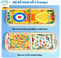 Bàn Cờ Gỗ 5in1 Cho Bé