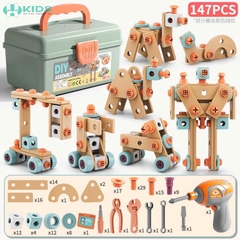 Bộ Đồ Chơi Dụng Cụ Kỹ Thuật Lắp Ráp DIY 147 Chi Tiết Cho Bé