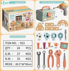 Bộ Đồ Chơi Dụng Cụ Kỹ Thuật Lắp Ráp DIY 147 Chi Tiết Cho Bé