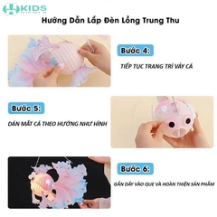 Lồng Đèn Cá Chép Giấy DIY Thủ Công Lắp Ráp Trang Trí Trung Thu Cho Bé