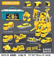 Bộ Đồ Chơi Lắp Ráp Biến Bình Robot Và Xe Công Trình 26 Chi Tiết