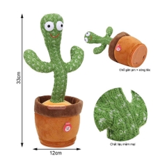 Đồ Chơi Cây Xương Rồng Nhảy Múa Nhại Giọng Phát Nhạc Mã 080-1 - XKIDS