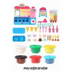 Máy Làm Kem DIY Cho Bé Kèm Đất Nặn Và Phụ Kiện Cửa Hàng Kem