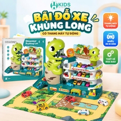 Bộ Đồ Chơi Bãi Đỗ Xe Khủng Long 4 Tầng Kèm 6 Ô Tô – Mã 3310A
